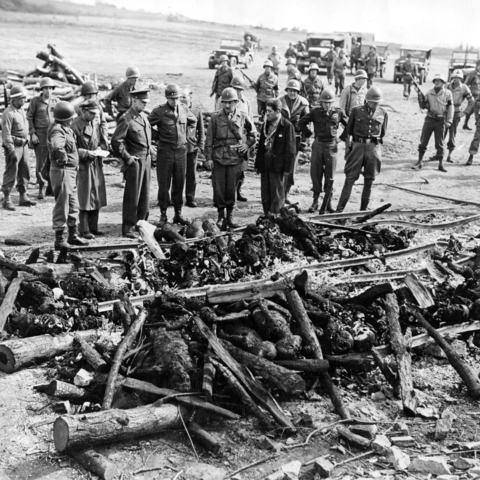Generals Eisenhower and Patton at the Ohrdruf Concentration Camp