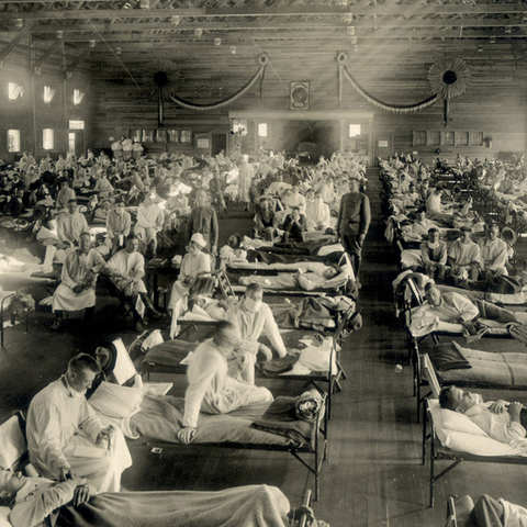 An influenza hospital at Camp Funston
